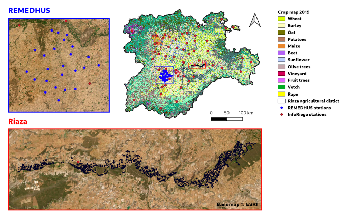 The Castilla y León Region with networks of sensors, courtesy of ItaCyl